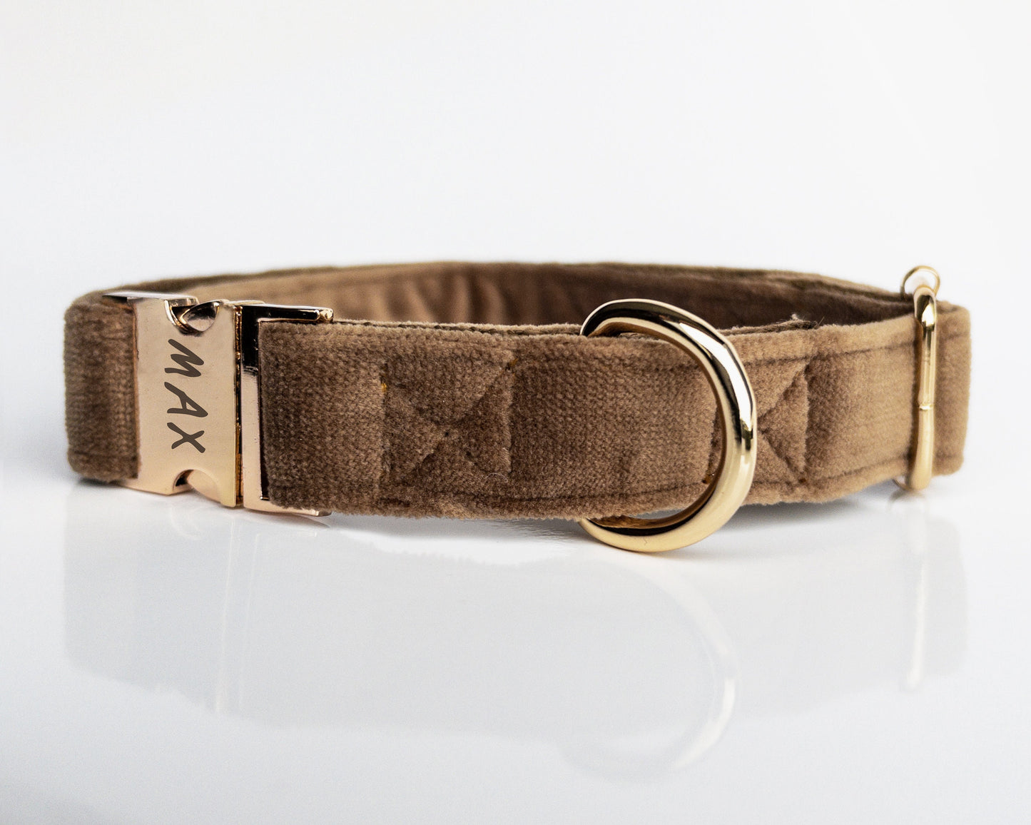 Red Soft Velvet Dog Collar, Personalized Dog Collar with Engraved Dog ID (Phone number + Name), Handmade Dog Collar, 6 Size 2 color Buckle - PetyzPaws