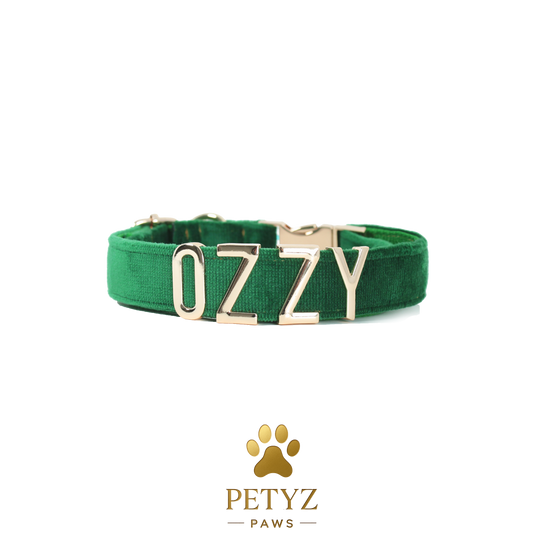 Personalized Velvet Dog Collar by PetyzPaws - Premium Quality