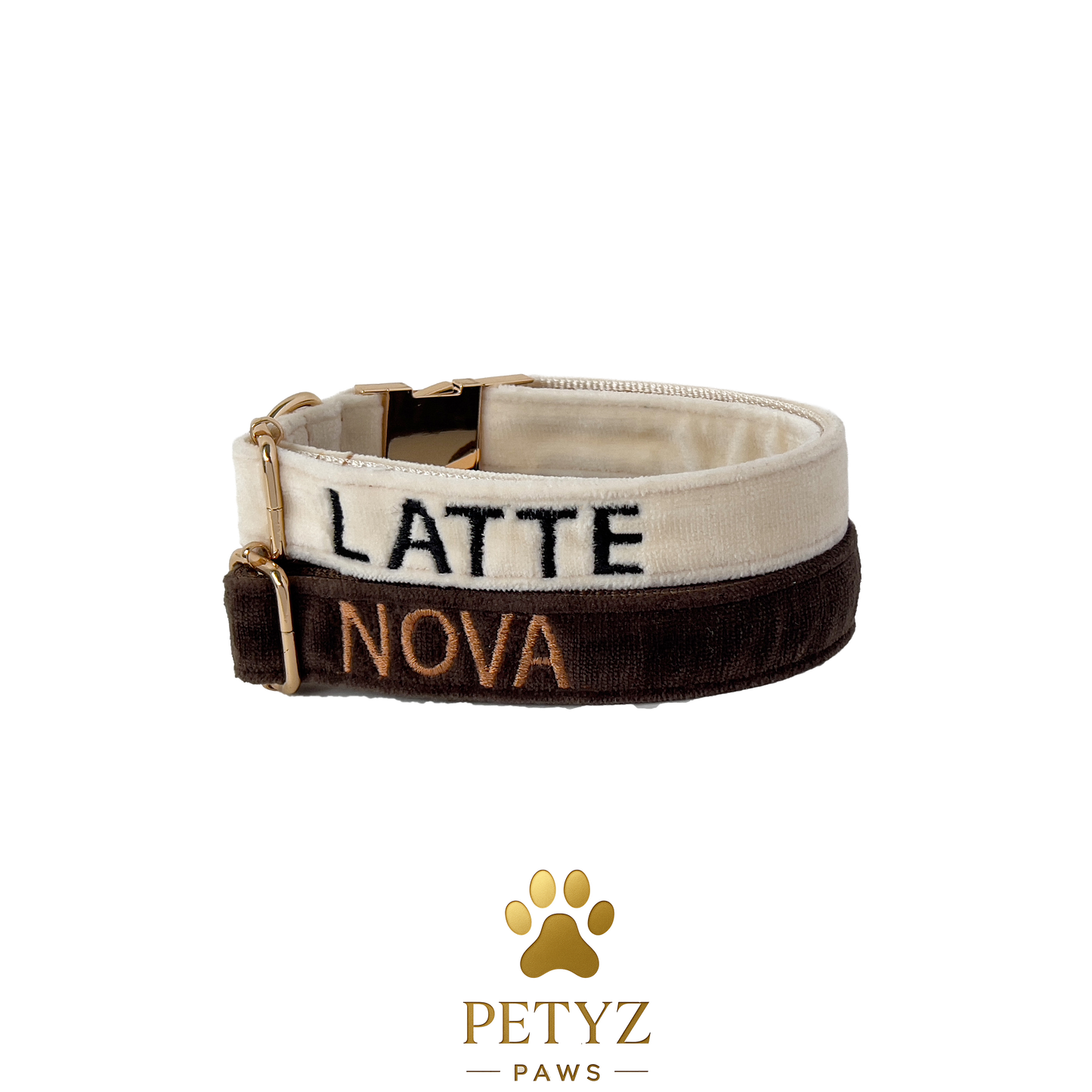 Custom Embroidery Dog Collar by PetyzPaws - Velvet Quality