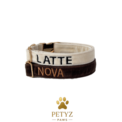 Custom Embroidery Dog Collar by PetyzPaws - Velvet Quality