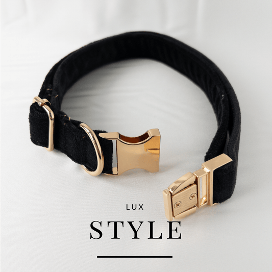 PetyzPaws Handcrafted Black Dog Collar - Velvet & Stylish - PetyzPaws