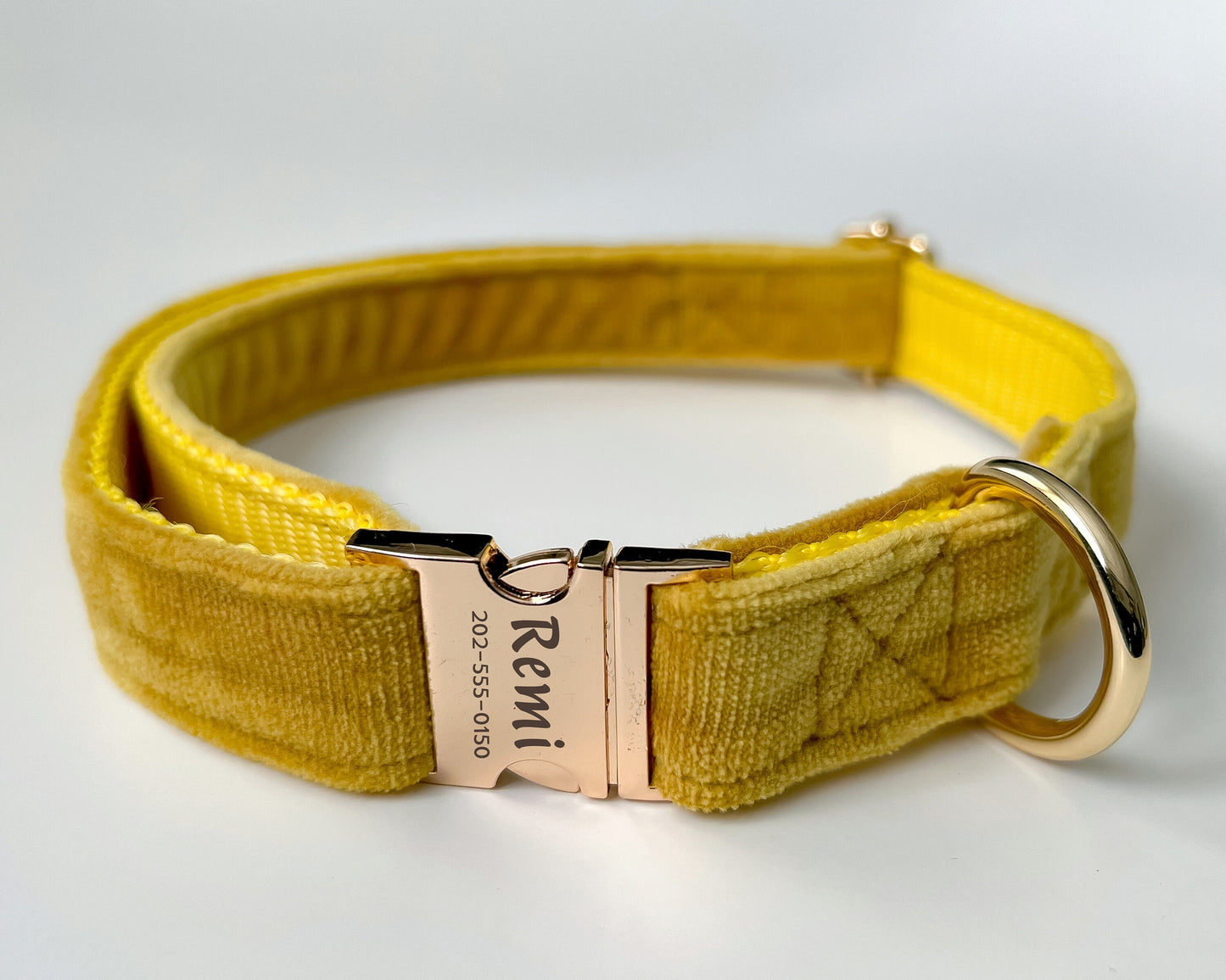 Custom Velvet Dog Collar with Laser Engraved Metal Buckle - Quick Release, Wedding, and Designer Styles - PetyzPaws