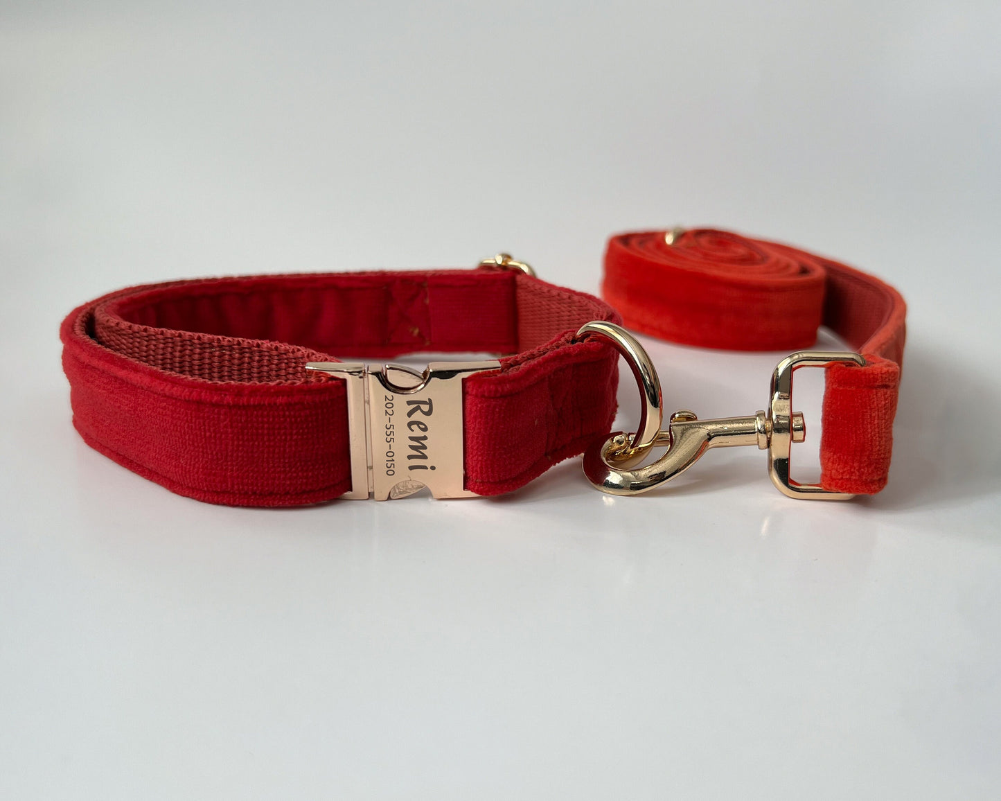Custom Velvet Dog Collar with Laser Engraved Metal Buckle - Quick Release, Wedding, and Designer Styles - PetyzPaws