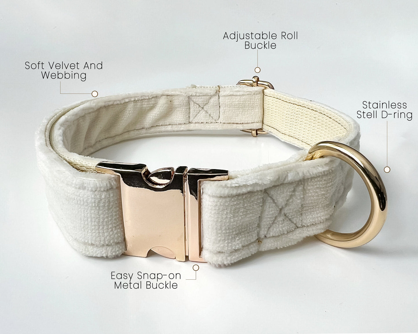 Custom Velvet Dog Collar with Laser Engraved Metal Buckle - Quick Release, Wedding, and Designer Styles - PetyzPaws