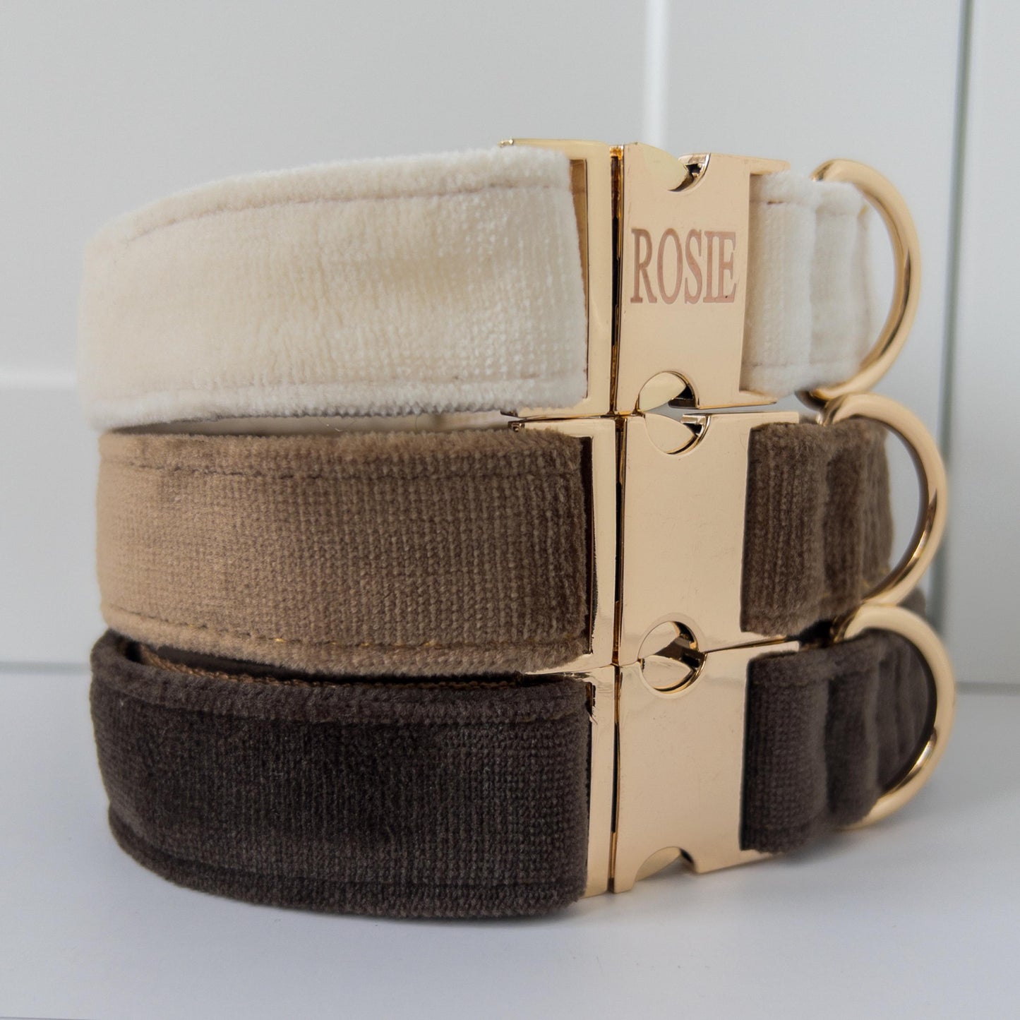 Custom Velvet Dog Collar with Laser Engraved Metal Buckle - Quick Release, Wedding, and Designer Styles - PetyzPaws